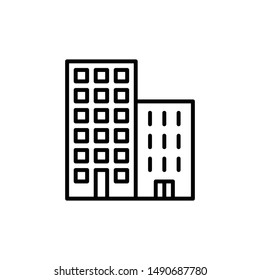 Office Tower Building Icon Outline
