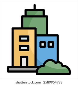 Office Tower Icon Element For Design