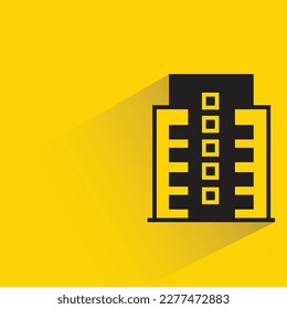 office tower with shadow on yellow background