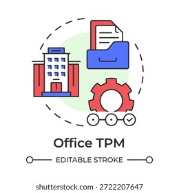 Office TPM multi color concept icon. Process automation, workflow management. HR optimization. Round shape line illustration. Abstract idea. Graphic design. Easy to use in article, infographic