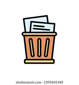 Ilustración del vector de iconos de la papelera de Office