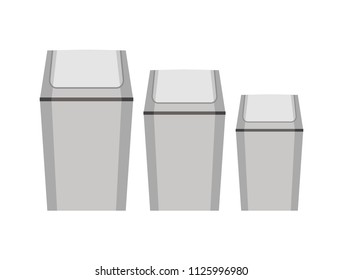 Office trash can icon. Isolated on white background. Vector illustration.