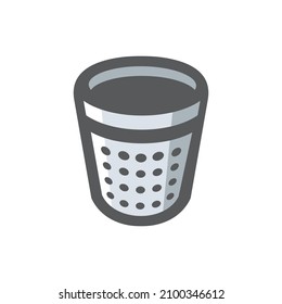 Office trash can Vector icon Cartoon illustration.