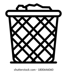 Office trash icon. Outline office trash vector icon for web design isolated on white background