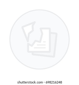 office two paper torn white button icon