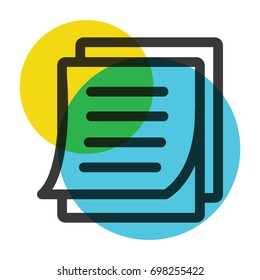 office two paper yellow and blue color mark  icon