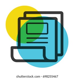office two paper yellow and blue color mark  icon