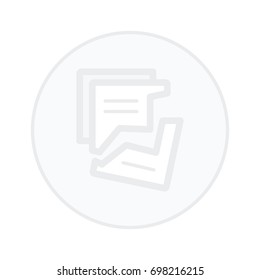 office two torn paper white button icon