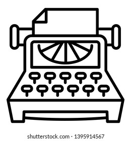 Office typewriter icon. Outline office typewriter vector icon for web design isolated on white background