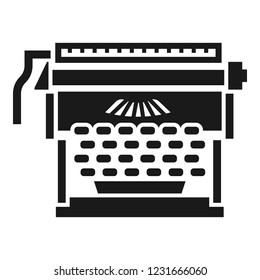 Office typewriter icon. Simple illustration of office typewriter vector icon for web design isolated on white background