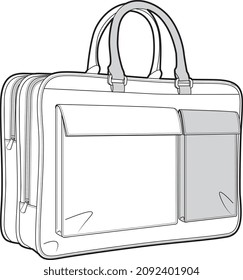 OFFICE USE AND LAPTOP CORPORATE HAND BAG VECTOR SKETCH