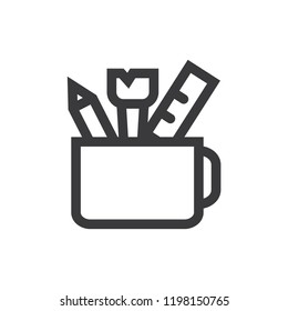 Office utensils vector icon 