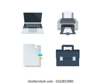 Office Vector Emoji Set Illustrationen. Geschäftliche Emoticons