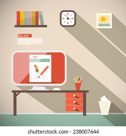 Office Vector Flat Design Illustration