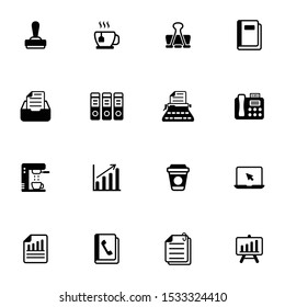 Office vector graphics icons in black color - Set 3