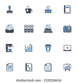 Office vector graphics icons in blue gray color - Set 3