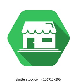 office vector green icon in modern flat style isolated. office can support is good for your web design.