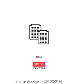 Office vector icon, illustration of a company, isolated on white background. EPS10 - Vector