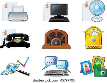 Office vector icon set