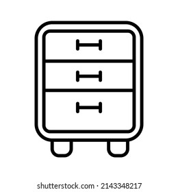 office vector icon set. Line vector icons like printer, phone, cabinet and others related to office equipment on white background. Editable flat line vector illustration.