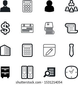 office vector icon set such as: reminder, party, estate, price, linear, cellular, encyclopedia, signature, contracts, computer, countdown, arch, mechanic, male, construction, magnification, equipment