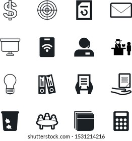office vector icon set such as: calculator, newsletter, replace, light, letter, american, cash, study, finance, customs, dollar, bucket, metal, recycle, police, goal, rubbish, graph, user, pictogram