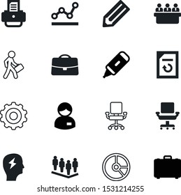 office vector icon set such as: yellow, reverse, creative, analysis, machine, personal, pages, variable, gear, new, leader, highlight, brain, comfortable, pulse, printout, storming, intelligence