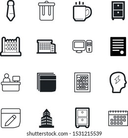 office vector icon set such as: desk, suit, apartment, creative, singer, empty, mocha, airport, wood, buildings, desktop, delete, a, head, contract, structure, bin, wooden, drink, hot, workplace