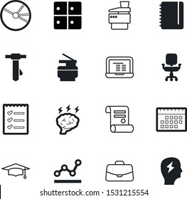 office vector icon set such as: storage, scroll, variable, academic, clothing, reminder, school, graduation, copybook, success, exam, pc, pie, glyph, calendar, professional, neck, touch, suitcase