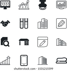 office vector icon set such as: find, desk, magnifier, monitoring, app, service, diagnosis, stationery, test, deal, book, open, comfortable, certificate, phone, display, investment, approval
