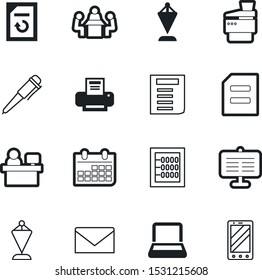 office vector icon set such as: ink, workers, school, room, silhouette, wood, businessman, label, phone, tool, manager, glyph, flip, notebook, retro, contour, arithmetic, copier, interview, shop