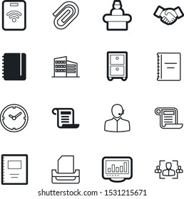 office vector icon set such as: urban, countdown, button, analytics, minute, school, sheet, badge, shape, center, microphone, second, technology, paperclip, container, bar, focus, audience