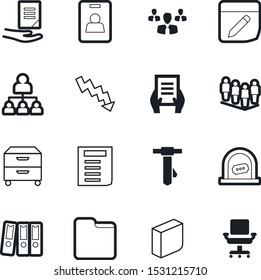 office vector icon set such as: ring, identification, finance, identity, investment, armchair, fashion, structure, cabinet, ticket, hierarchy, movie, entertainment, theater, downward, tag, book