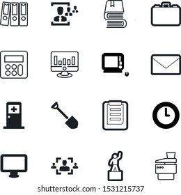 office vector icon set such as: winner, professional, help, keyboard, health, delivery, steel, send, brief, organization, achievement, case, laser, board, presentation, minute, bar, bag, monoblock