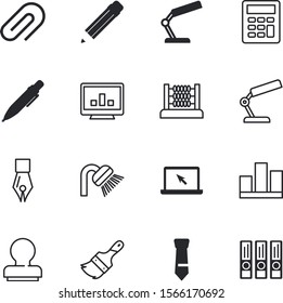 office vector icon set such as: note, pens, standing, attached, junk, count, network, shop, conservation, calligraphy, fix, push, stamp, suit, growth, connection, eraser, green, approval, credit