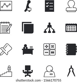 office vector icon set such as: tack, career, hierarchy, headphone, electronic, sitting, up, attach, analysis, path, tools, sit, headset, credit, closeup, chair, draw, accounting, form, validate
