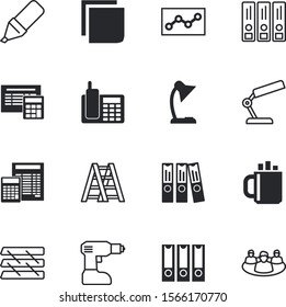 office vector icon set such as: chart, writing, station, ink, coffee, tray, tea, phone, box, cafe, cordless, cup, showing, silhouette, pencil, appliance, organizer, time, social, network, drink