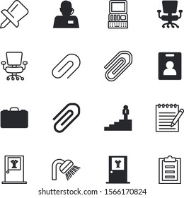 office vector icon set such as: traditional, delete, button, template, report, laptop, brief, green, name, agent, suit, garbage, old, climbing, metal, tick, handle, screen, bank, id, long, cute
