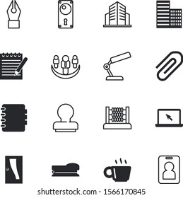 office vector icon set such as: toy, breakfast, classic, study, exit, shop, screen, verification, human, contact, educational, conceptual, pencil, real, student, spotlight, time, paperclip, single