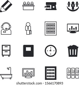 office vector icon set such as: suit, female, help, beverage, filling, success, operator, front, second, sales, customer, cup, clock, company, maker, corporate, pen, day, headset, espresso, speaker