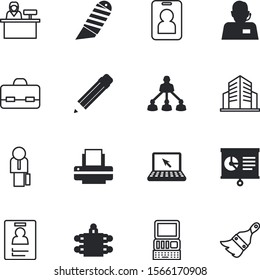 office vector icon set such as: face, hierarchy, couple, receptionist, machine, keyboard, jet, education, diagram, cut, young, buildings, marketing, dangerous, prick, built, businesswoman, fashion