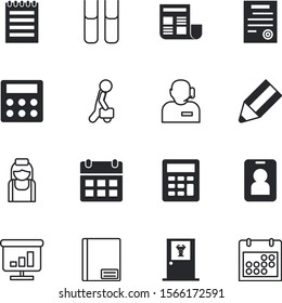 office vector icon set such as: staff, speaker, act, examination, flip, workplace, stock, form, name, ward, room, care, headphone, list, take, sheet, website, creativity, drawing, my, interior