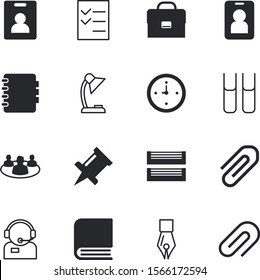 office vector icon set such as: computer, prick, operator, alarm, service, tack, application, board, teamwork, assistant, basket, light, number, home, push, stack, security, day, electrical