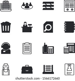 office vector icon set such as: recycle, staff, container, text, glass, tag, rental, receiver, learn, close, microphone, frame, checklist, count, approval, mathematical, San Francisco, identification