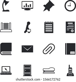 office vector icon set such as: scale, hand, telecommunication, books, marketing, colorful, minute, male, bulletin, image, busy, exit, row, station, pushpin, human, notice, count, ancient, deal