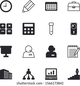 office vector icon set such as: hour, pad, seminar, goals, stairs, winning, mechanical, alarm, creativity, town, hotel, lever, architecture, statistics, lock, goal, real, climb, rounded, face