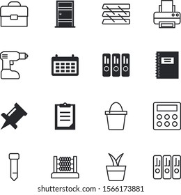 office vector icon set such as: organizer, template, natural, test, stationery, necktie, door, attachment, cover, wall, green, indoor, e-mail, indoors, traditional, thumb, printer, board, close