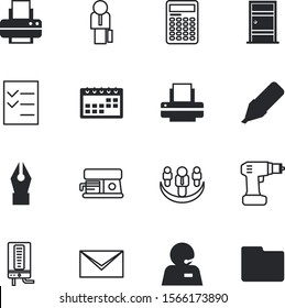 office vector icon set such as: door, macro, month, avatar, company, newsletter, post, stationery, colorl, plan, checklist, envelope, nib, male, choice, interior, metal, mark, restaurant, calculator
