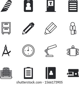 office vector icon set such as: geometric, lamp, calendar, engineering, real, coffee, mark, decor, profile, mobile, clock, cutter, checklist, pad, hospital, vitamin, colorful, designer, espresso