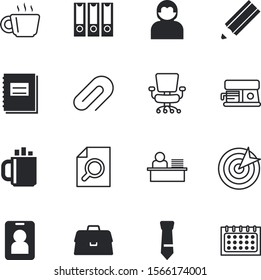 office vector icon set such as: quality, folders, attached, notebook, briefcase, week, formal, perfection, comfort, my, dress, mail, technology, aiming, computer, appointment, male, circle, standing